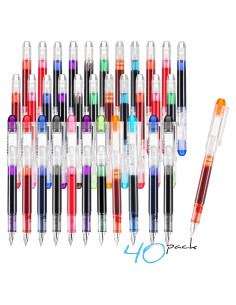 Juego de 40 Plumas Fuente Desechables Laumoi - Punta Extra Fina