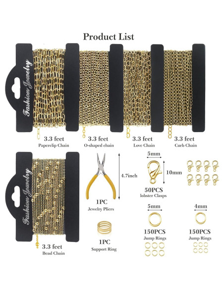 Kit de Fabricación de Joyería Ecoofor Oro 14K 5 Rollos 16.6 Pies