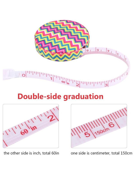 Cinta Métrica Retráctil Yosoo 150cm Doble Cara Suave 4pcs