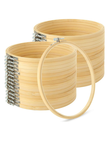 Aros de Bordado EATHEATY 20 Juegos 15 cm Bambú Ajustables