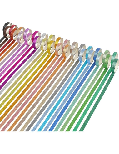 Cinta Washi Brillante AEBORN - 30 Rollos 10mm x 2m Multicolor