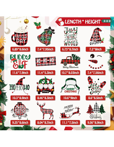 Vinilo de Transferencia Térmica Navidad Epakh 16 Piezas 29.5x22.9cm