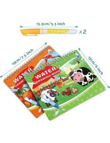 Libros de Colorear con Agua Kesote - 2 Pack para Niños