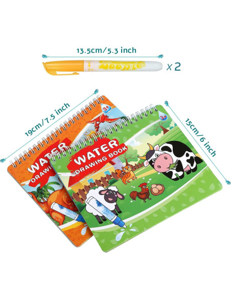 Libros de Colorear con Agua Kesote - 2 Pack para Niños