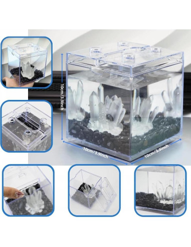 Mini Acuario para Betta Tsxurepaw 0.76L Apilable 360