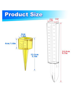 Medidor de Lluvia 3 Pcs Easecos, Plástico, 12.7 cm y 3.81 cm 2