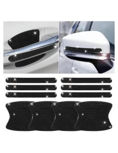 10 PCS Protector de Manija de Puerta Zmoso Brillante Negro