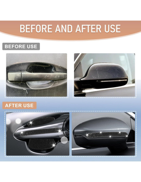 10 PCS Protector de Manija de Puerta Zmoso Brillante Negro