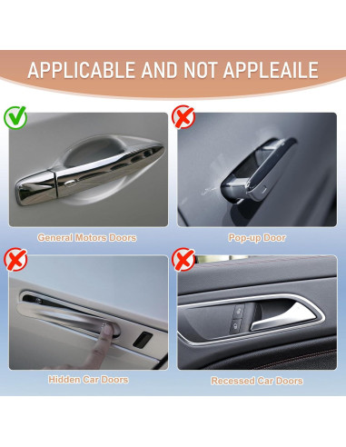 10 PCS Protector de Manija de Puerta Zmoso Brillante Negro