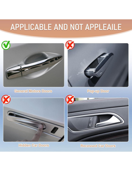 10 PCS Protector de Manija de Puerta Zmoso Brillante Negro