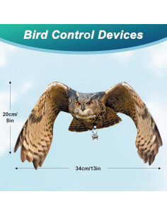 Búhos Falsos Vicsiyi para Ahuyentar Pájaros - Paquete de 2 2