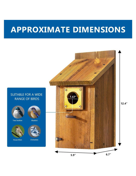 Casa de Pájaro Bluebird CEDAR ALPHA 2pk - Cedro Carbonizado