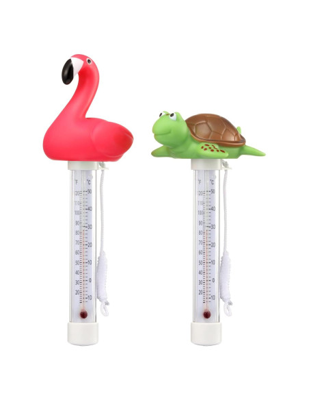 Termómetros Flotantes para Piscina KABUDA - Flamenco y Tortuga