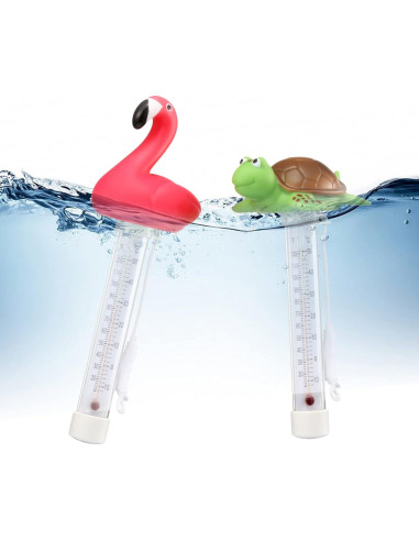 Termómetros Flotantes para Piscina KABUDA - Flamenco y Tortuga