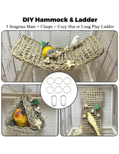 Cama para Aves Jevnd Nido de Hierba Marina 19.8x15x16.8cm 2