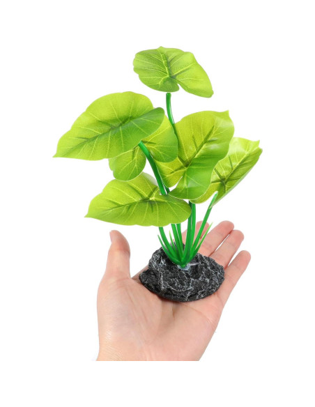 2 Plantas Artificiales para Acuario Qulkws 15 cm Verde