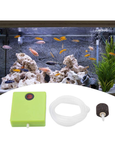 Bomba de Aire Portátil ZYZH para Acuario 0.5L/min Verde