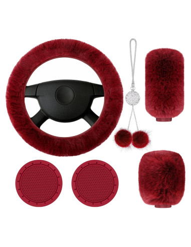 Juego de Accesorios de Coche Frienda 6 Piezas Rojo Vino
