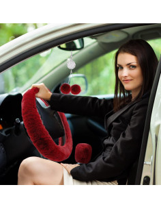 Juego de Accesorios de Coche Frienda 6 Piezas Rojo Vino 2
