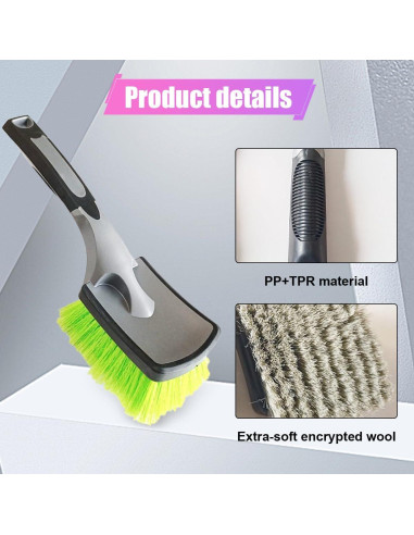 Cepillo Limpiador de Ruedas ZIMISI Verde - Cerdas Suaves y Ergonomía