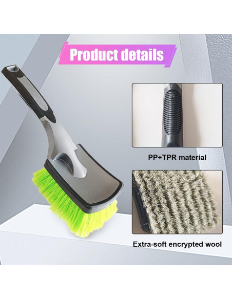 Cepillo Limpiador de Ruedas ZIMISI Verde - Cerdas Suaves y Ergonomía