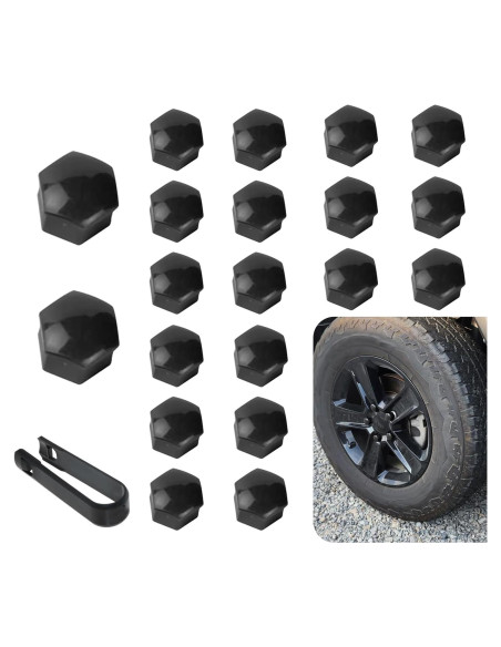 20 Cubiertas de Tuercas de Rueda Arwrilt 19mm con Herramienta