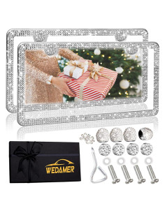 Paquete de 2 Marcos de Placa de Licencia Brillantes WEDAMER