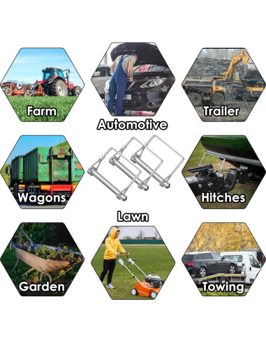 Paquete de 2 Pasadores de Remolque Gtziqa 9.5 mm x 70 mm