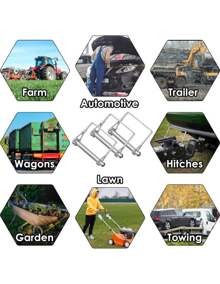 Paquete de 2 Pasadores de Remolque Gtziqa 9.5 mm x 70 mm