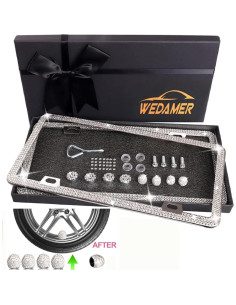 Paquete de 2 Marcos de Placa de Licencia Brillantes WEDAMER 2