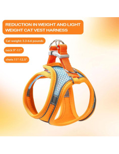 Arnés y Correa para Gatos Jieffifa - Chaleco Ajustable Reflectante 2