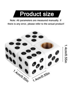 4 Tapones de Válvula de Neumático Exircy Dado Blanco Universal 2