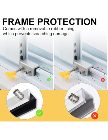 Cerraduras de Ventana Deslizante PENMAMA - 4 Juegos Ajustables