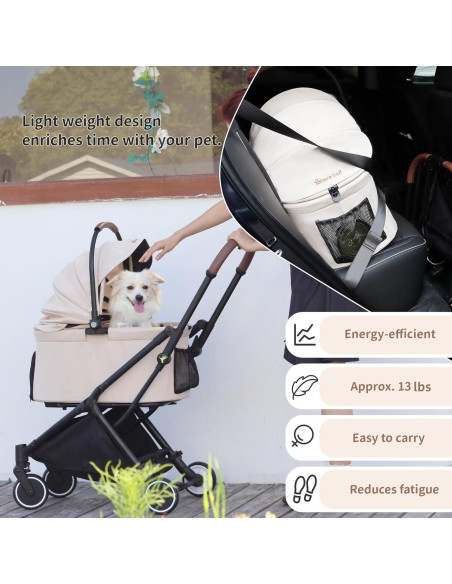 Carrito para Mascotas Totoro Ball Plegable 3 en 1 Soporta 20 kg