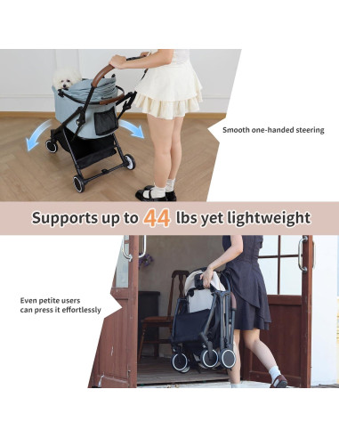 Carrito para Mascotas Totoro Ball Plegable 3 en 1 Soporta 20 kg