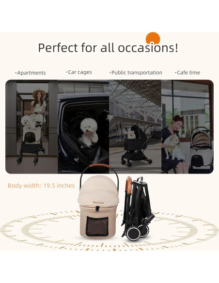 Carrito para Mascotas Totoro Ball Plegable 3 en 1 Soporta 20 kg