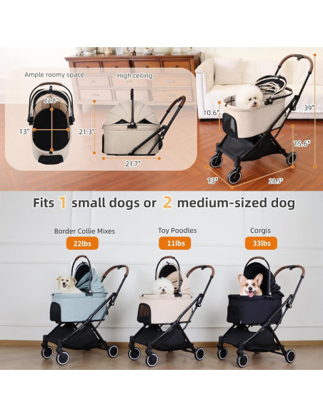 Carrito para Mascotas Totoro Ball Plegable 3 en 1 Soporta 20 kg