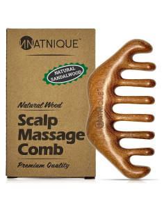 Peine de Madera Sándalo Natnique - Masajeador Cuero Cabelludo