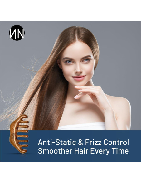 Peine de Madera Sándalo Natnique - Masajeador Cuero Cabelludo