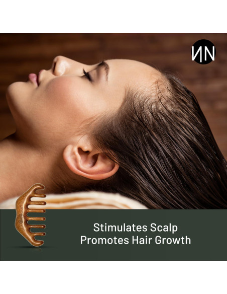 Peine de Madera Sándalo Natnique - Masajeador Cuero Cabelludo