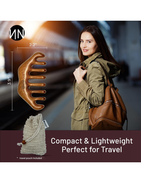 Peine de Madera Sándalo Natnique - Masajeador Cuero Cabelludo