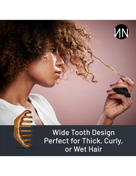 Peine de Madera Sándalo Natnique - Masajeador Cuero Cabelludo