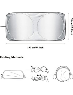 Sombrilla Plegable para Parabrisas LhyBtm 150x70 cm UV 2