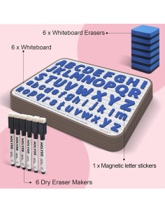 Paquete de 6 Pizarras Magnéticas Doble Cara HOLYDE 30x22 cm 2