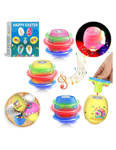 Paquete de 6 Juguetes Trompos Iluminados HIEMAO para Niños