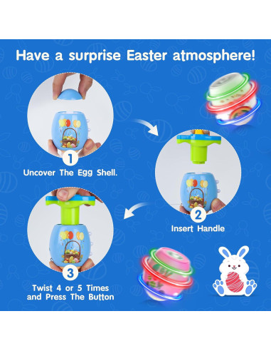 Paquete de 6 Juguetes Trompos Iluminados HIEMAO para Niños