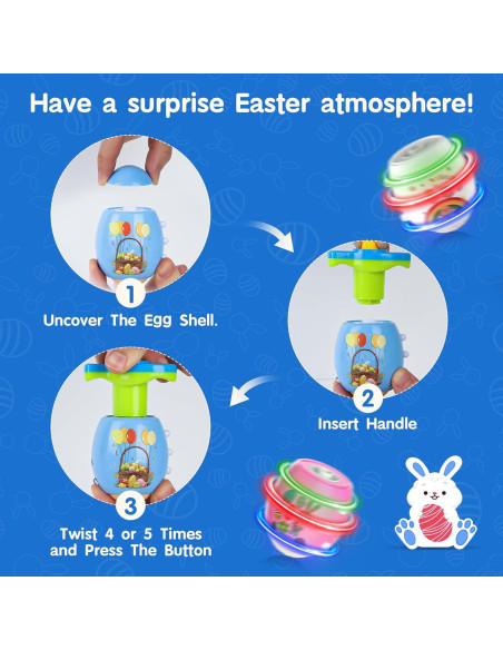 Paquete de 6 Juguetes Trompos Iluminados HIEMAO para Niños