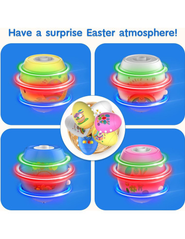 Paquete de 6 Juguetes Trompos Iluminados HIEMAO para Niños