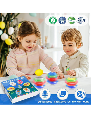 Paquete de 6 Juguetes Trompos Iluminados HIEMAO para Niños