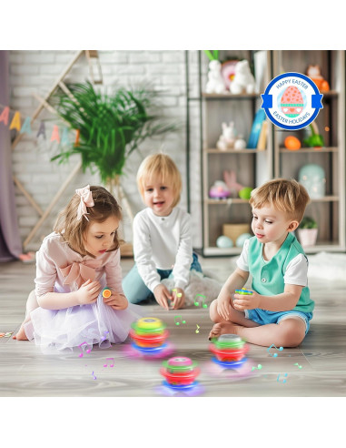 Paquete de 6 Juguetes Trompos Iluminados HIEMAO para Niños